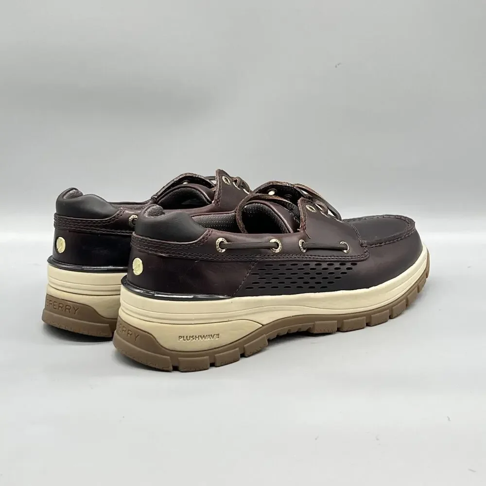 Sperry Shoes Mens 9 Brown Leather Billfish Plushwave Boat Deck Casual Comfort